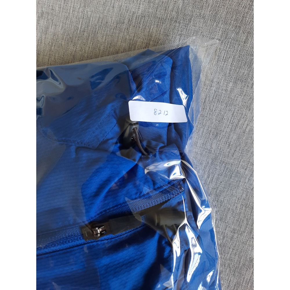 Nike Men Small Two-tone Performance Logo Drawstring Hoodie Blue/Black Winbreaker - Picture 8 of 8